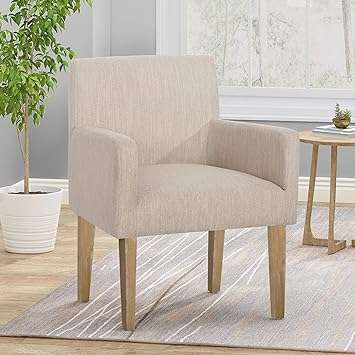 Christopher Knight Home Mcclure Clure Contemporary Upholstered Armchair, Beige, Weathered Brown