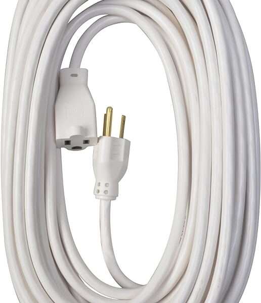 Woods Yard Master 992382 White Patio 40-Foot; 3-Pronged; 16 Gauge Extension Cord; 13 AMPS; 125 Volts; 1625 Watts; Ideal for Use with Outdoor Appliances; Decorative Lights and Holiday Displays